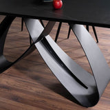 Serpenti Modern Black Stone Ceramic Extending Dining Table 180cm-260cm