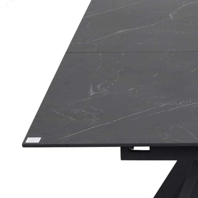 Rossa Modern Black Stone Ceramic Extending Dining Table 180cm-225cm