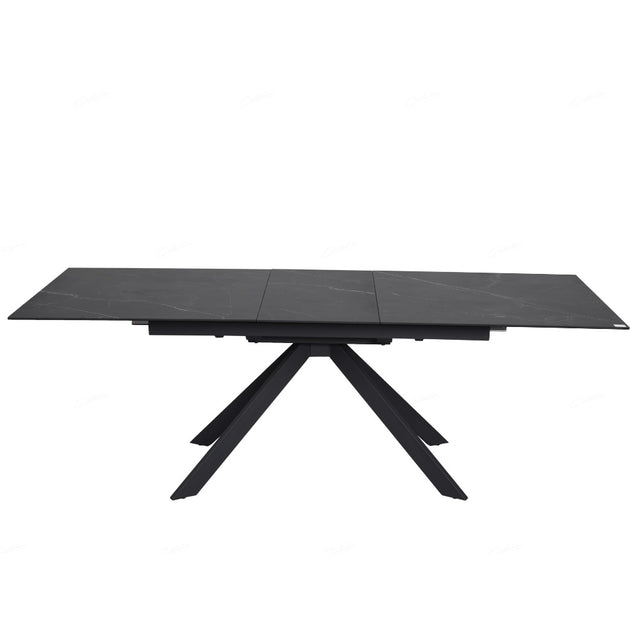 Rossa Modern Black Stone Ceramic Extending Dining Table 180cm-225cm