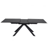 Rossa Modern Black Stone Ceramic Extending Dining Table 180cm-225cm