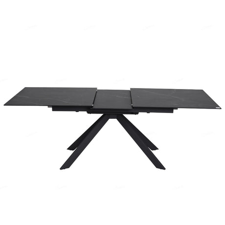 Rossa Modern Black Stone Ceramic Extending Dining Table 180cm-225cm