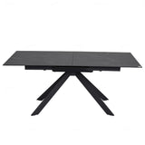 Rossa Modern Black Stone Ceramic Extending Dining Table 180cm-225cm