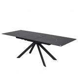 Rossa Modern Black Stone Ceramic Extending Dining Table 180cm-225cm