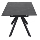 Rossa Modern Black Stone Ceramic Extending Dining Table 180cm-225cm