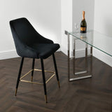 Modern-Black-Velvet-Buttoned-Back-Bar-Stool-With-Black-Metal-Legs-&-Gold-Tips