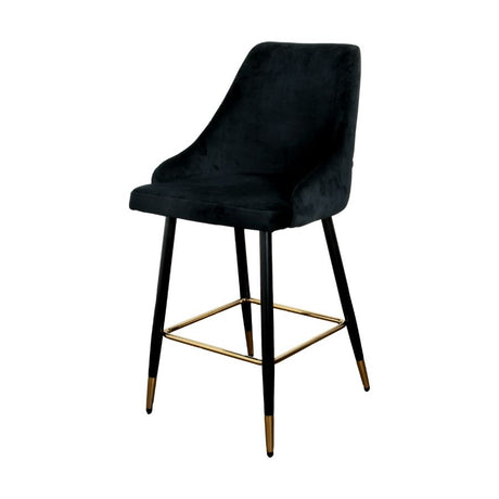 Modern-Black-Velvet-Buttoned-Back-Bar-Stool-With-Black-Metal-Legs-&-Gold-Tips