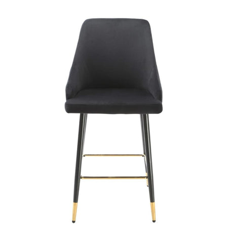 Modern-Black-Velvet-Buttoned-Back-Bar-Stool-With-Black-Metal-Legs-&-Gold-Tips