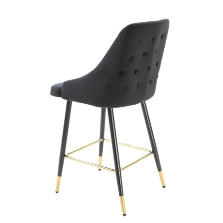 Modern-Black-Velvet-Buttoned-Back-Bar-Stool-With-Black-Metal-Legs-&-Gold-Tips