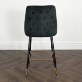 Modern-Black-Velvet-Buttoned-Back-Bar-Stool-With-Black-Metal-Legs-&-Gold-Tips