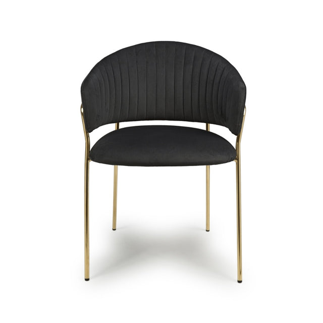 Modern-Black-Velvet-Curved-Back-Dining-Chair-Floating-Gold-Base-Set-of-2