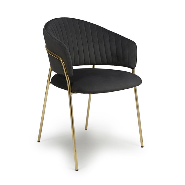 Modern-Black-Velvet-Curved-Back-Dining-Chair-Floating-Gold-Base-Set-of-2