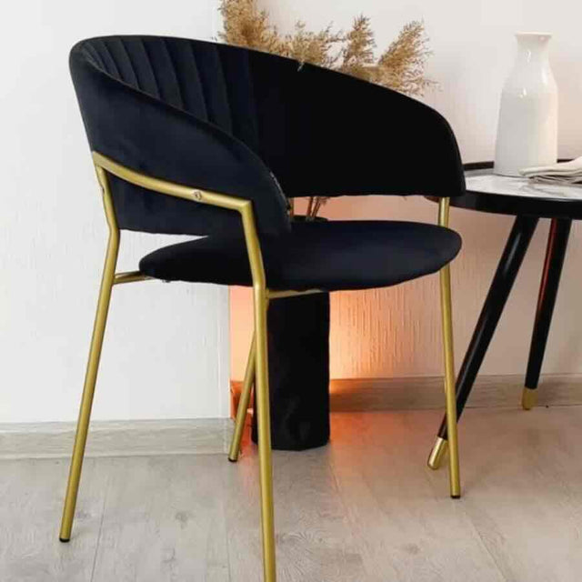 Modern-Black-Velvet-Curved-Back-Dining-Chair-Floating-Gold-Base-Set-of-2