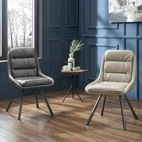 Modern-Blue-Leather-Swivel-Dining-Chair-Black-Metal-Legs-Set-of-2