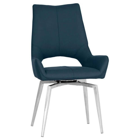 Modern-Blue-PU-Leather-Swivel-Dining-Chair-Metal-Legs-Set-of-2