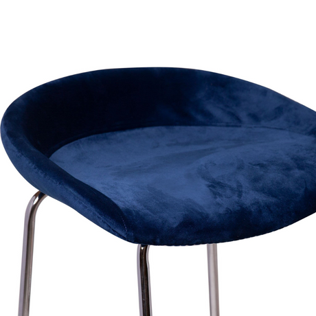    Modern-Blue-Velvet-Backless-Dining-Stool-Silver-Metal-Legs-Set-of-2