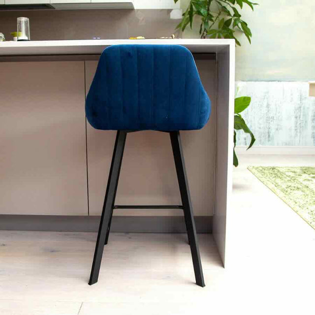 Modern-Blue-Velvet-Bar-Stool-Black-Metal-Legs