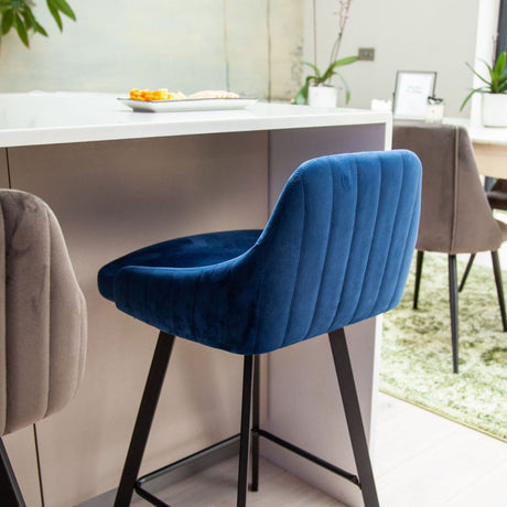 Modern-Blue-Velvet-Bar-Stool-Black-Metal-Legs