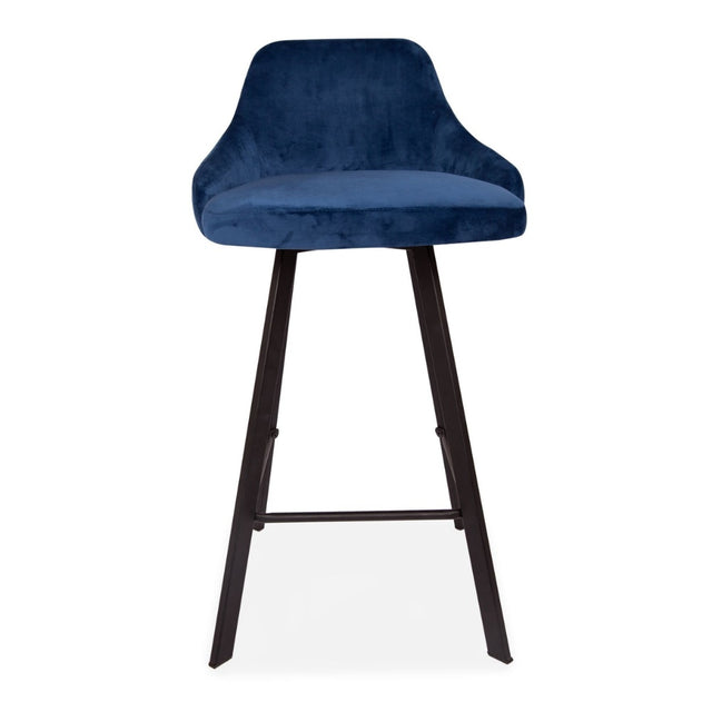 Modern-Blue-Velvet-Bar-Stool-Black-Metal-Legs