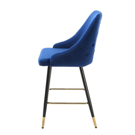 Modern-Blue-Velvet-Buttoned-Back-Bar-Stool-With-Black-Metal-Legs-&-Gold-Tips