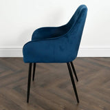 Modern-Blue-Velvet-Buttoned-Back-Dining-Chair-With-Black-Metal-Legs