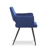 Modern-Blue-Velvet-Open-Back-Dining-Chair-Black-Metal-Legs