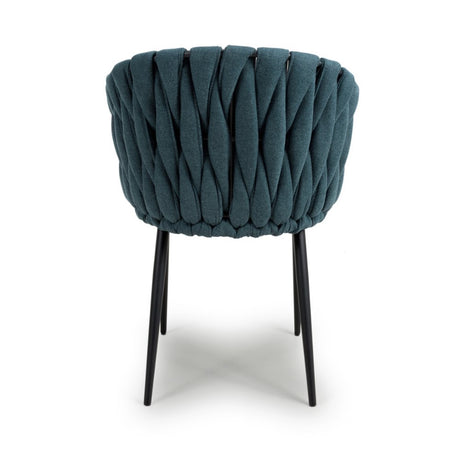 Modern-Blue-Weave-Braided-Dining-Chair-Black-Metal-Legs-Set-of-2