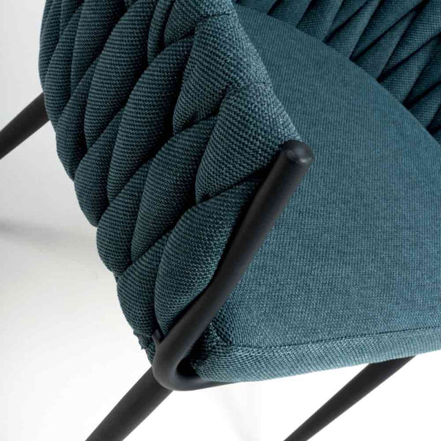 Modern-Blue-Weave-Braided-Dining-Chair-Black-Metal-Legs-Set-of-2