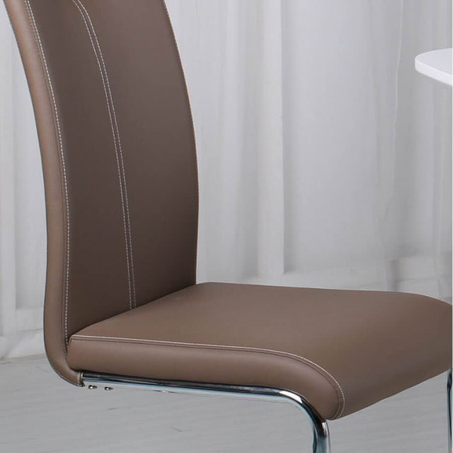 Modern-Brown-Faux-Leather-Cantilever-Dining-Chair-With-Chrome-Base-_-Chrome-Handle-Set-of-2