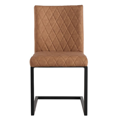 Modern-Brown-PU-Leather-Dining-Chair-Cantilever-Base-Set-of-2