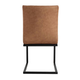 Modern-Brown-PU-Leather-Dining-Chair-Cantilever-Base-Set-of-2