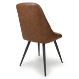 Fletcher Modern Tan Brown PU Leather Dining Chairs Set of 2