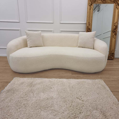 Modern-Cream-Boucle-Curved-Sofa-With-Boucle-Pillows-230cm