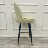 Modern-Cream-Faux-Leather-Bar-Stool-Black-Metal-Legs-Gold-Tipped