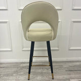 Modern-Cream-Faux-Leather-Bar-Stool-Black-Metal-Legs-Gold-Tipped