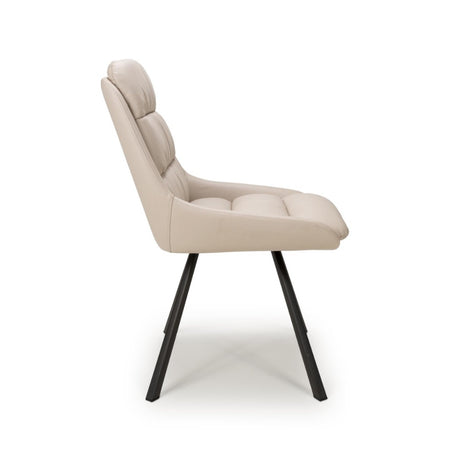 Modern-Cream-Leather-Swivel-Dining-Chair-Black-Metal-Legs-Set-of-2