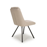 Modern-Cream-Leather-Swivel-Dining-Chair-Black-Metal-Legs-Set-of-2