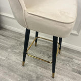 Modern-Cream-Velvet-Bar-Stool-Black-Metal-Legs-Gold-Tipped