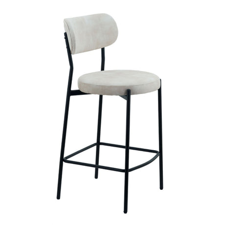 Modern-Cream-Velvet-Bar-Stool-Black-Metal-Legs-Set-of-2