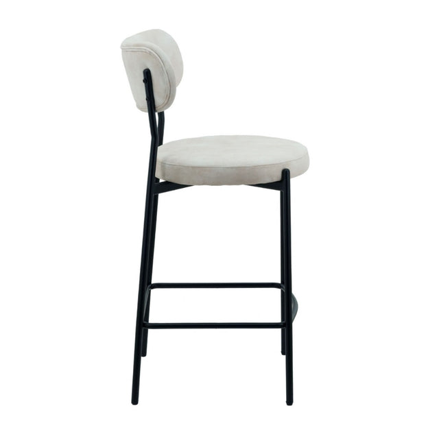 Modern-Cream-Velvet-Bar-Stool-Black-Metal-Legs-Set-of-2