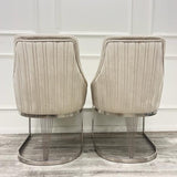 Modern-Cream-Velvet-Dining-Chair-Cantilever-Metal-Base-Vertical-Stitched-Set-of-2