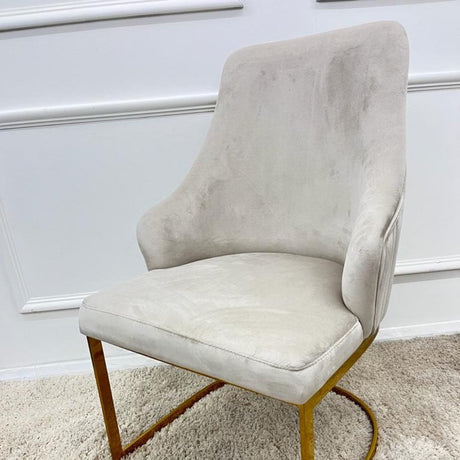 Modern-Cream-Velvet-Dining-Chair-Cantilever-Metal-Gold-Base-Vertical-Stitched-Set-of-2