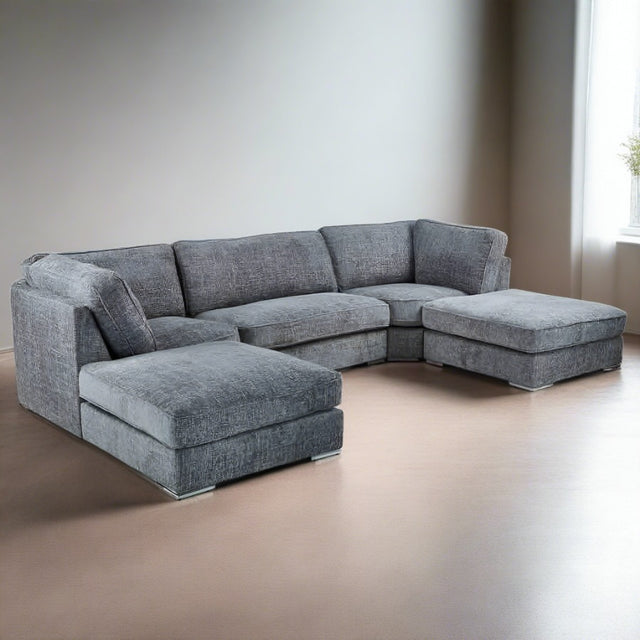 Modern-Dark-Grey-5-Seater-Fabric-U-Shaped-Sofa-With-2-Ottomans-335cm