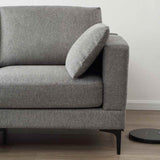 Modern-Dark-Grey-Fabric-3-Seater-Sofa-200cm With Ottoman