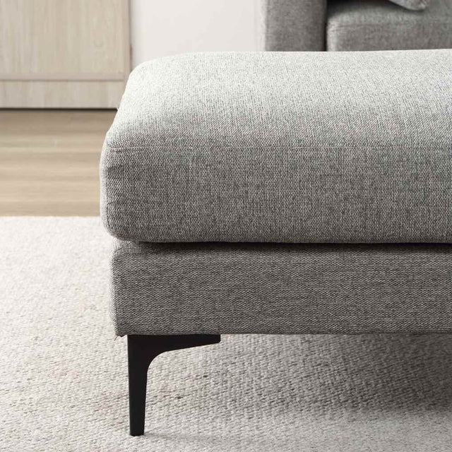 Modern-Dark-Grey-Fabric-3-Seater-Sofa-200cm With Ottoman