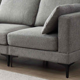 Modern-Dark-Grey-Fabric-3-Seater-Sofa-200cm With Ottoman