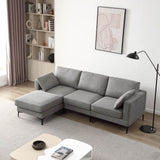 Modern-Dark-Grey-Fabric-3-Seater-Sofa-200cm With Ottoman