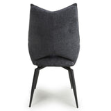 Atticus Modern Dark Grey Fabric Swivel Dining Chairs Set of 2