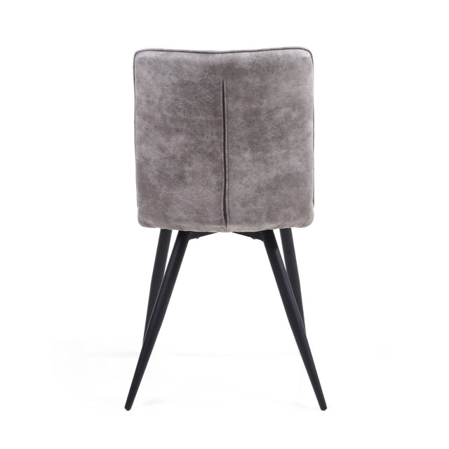 Modern-Dark-Grey-Suede-Two-Tone-Waffle-Stitch-Dining-Chairs-Black-Metal-Legs-Set-of-2