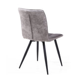 Modern-Dark-Grey-Suede-Two-Tone-Waffle-Stitch-Dining-Chairs-Black-Metal-Legs-Set-of-2