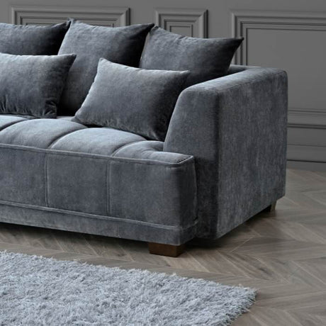 Modern-Dark-Grey-Velvet-2-and-3-Seater-Sofa-Set